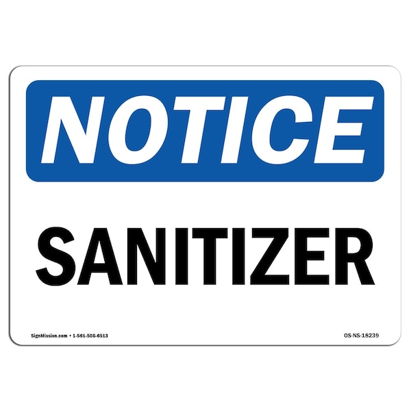 Signmission OSHA Notice, 10" Height, Peel And Stick Wall Graphic, 14" x 10", Landscape, Sanitizer Refill Sign OS-NS-RD-1014-L-18238 - main